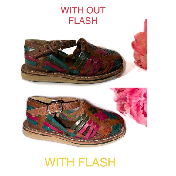 Baby Toddlers Girls Multi-Colored Mexican Artisanal Huarache Traditional Sandal - Picture 16 of 16
